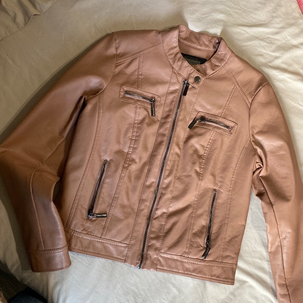 Light pink leather jacket